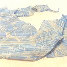 Jacob bias cut long scarf med. blue white floral 64 inches synthetic vintage ll3499