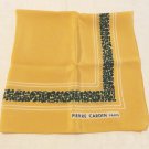 Pierre Cardin 19 in sq scarf  pocket puff solid mustard with border unisex excellent vintage ll3534