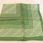 Green dots and squiggles square scarf synthetic excellent vintage ll3557