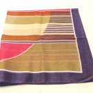 Cotton bandana or kerchief muted stripes bold geometric excellent vintage ll3560
