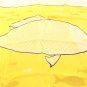 Big Fish Little Pond whimsical silk scarf small yellow rolled hem vintage ll3561
