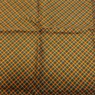 Silk scarf or pocket puff small dark diagonal check rolled hem unisex vintage ll3562