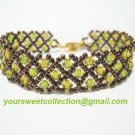 Swarovski Crystal Green Brown Bracelet Bangle FREE SHIPPING !!