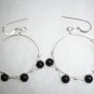 Black Beaded Hoops