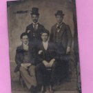 Tintype Four Gents Hand on Shoulder Top Hat Gay (?)