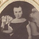 CDV Little Girl Rocking Horse Back Drop Antique Photo