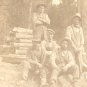 RPPC Railroad Crew or Road Crew Guy Playing Air Guitar Unused AZO 1904-1918 Postcard