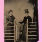 Tintype Two Women with Grand Hats Antique Photo