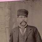 Tinted Tintype Antique Photo Gent Hat Moustache