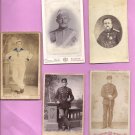 CDV s Five Danish Uniformed Military Men Antique Photo (s)