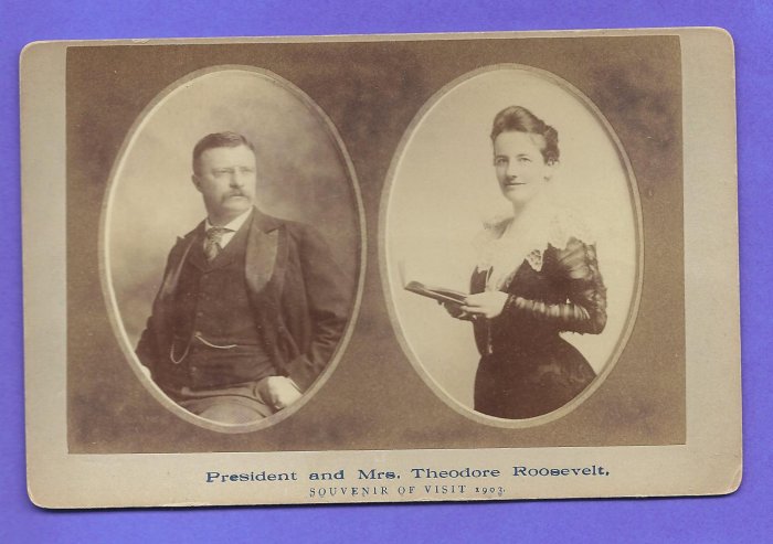 Cabinet Photo 1903 Souvenir Of Visit President And Mrs Theodore