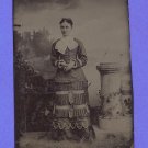Tintype Photo Photograph Elaborately Dressed Woman Civil War Era