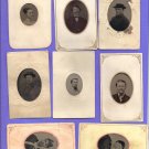Tintype Photos Lot of 8 in Paper Framed Gent with Cigar