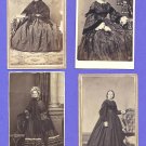 CDVs Four Civil War Era Ladies Fashion Antique Photos