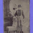 Civil War Era Tintype Photo Union Soldier or Gent with Funny Hat