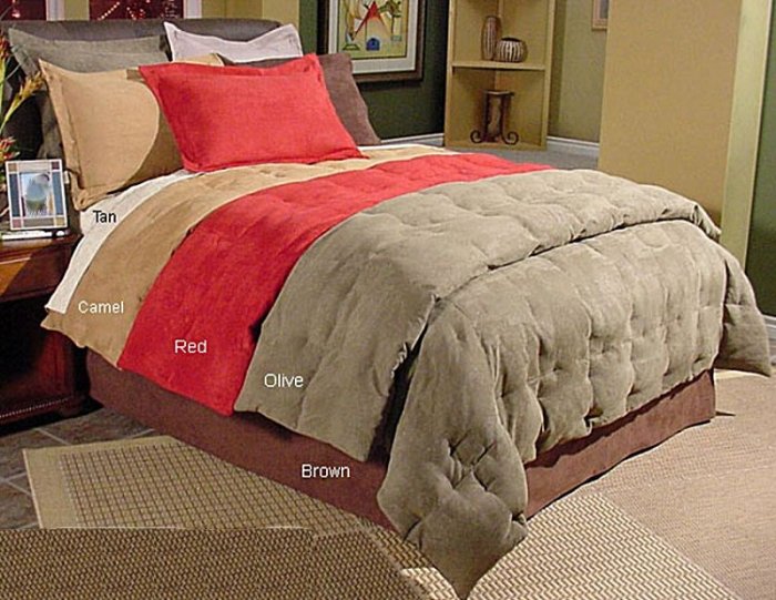 MicroSuede Color Down Comforter Set
