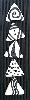Handmade & Painted ceramic Buttons : L277
