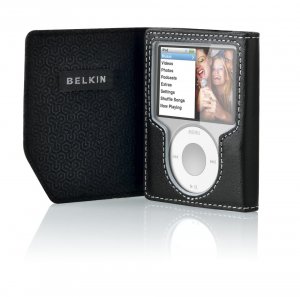 Belkin Layered Leather Folio Case for iPod nano 3G 3rd Generation 4GB/8GB Video (Black) F8Z267-BLK