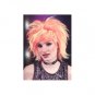 Short Shag Club Costume Wig with Orange and Yellow Streaks