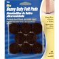 Waxman Self-Stick Round Felt Pads, Brown, 1-Inch