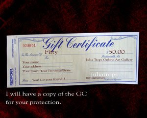 gift certificate $50USD