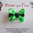 Neon Green Skulls Hair Bow