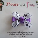 White/Black Skulls Hair Bow
