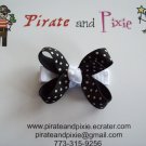 Black/White Dots Hair Bow