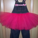 Hot Pink tutu overalls