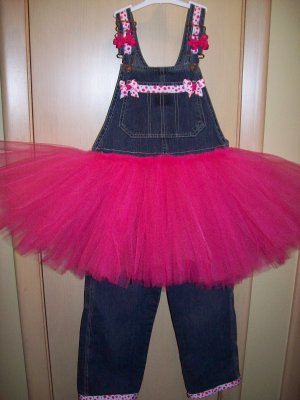 Hot Pink tutu overalls