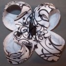 B&W Garden Swirl hair bow