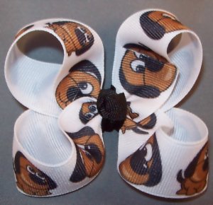 Brown Puppy hair bows