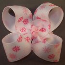 Pink Snowflake hair bow
