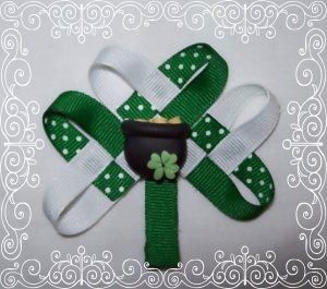 Braided Shamrock hair clip