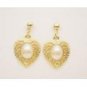 Heart Pierced Earrings with a pearl stone