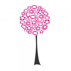 Flower Tree Wall Vinyl Decals Art Graphics Stickers