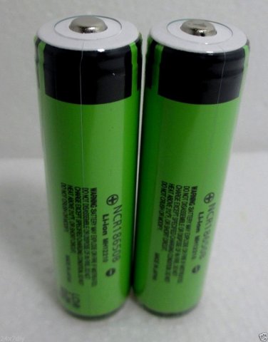 2x Panasonic NCR18650B 3400mA Li-ion Rechargeable Protected Button Top Batteries