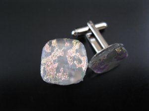 Clear & glittery cufflinks