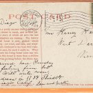 Flag Cancellation on Post Card - SAN DIEGO, CA  1909