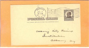 Flag Cancellation on Post Card - HUDSON, NY  1909