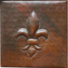 Fleur De Lis 4" x 4" Copper Tile Piece