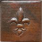 Fleur De Lis 4" x 4" Copper Tile Piece