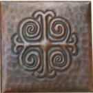 Scroll Design 4" x 4" Copper Tile Piece