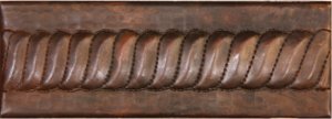 Rope Pattern 6" x 2" Copper Tile Piece