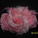 Pink Crocheted Headband with Flower