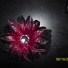 Black Crocheted Headband with Flower