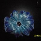 Blue Crocheted Headband with Flower