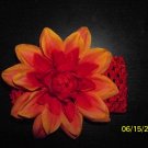 Red Crocheted Headband with Flower