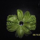 Green Crocheted Headband with Flower