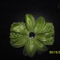 Green Crocheted Headband with Flower